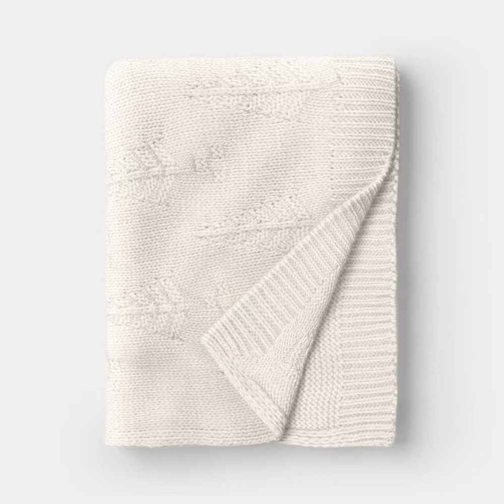 Tree nwt Knit Throw Blanket Ivory - Threshold